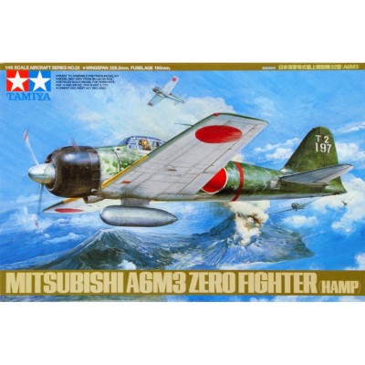 ZERO FIGHTER MITSUBISHI A6M3 (HAMP) - 1/48 SCALE - TAMIYA 61025